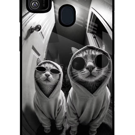 Hood Cats Samsung M21 2020 Glass Case Back Cover by Casekaro