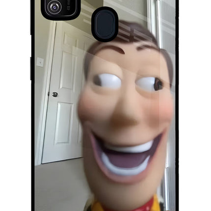 Side Eye Woody Samsung M21 2020 Glass Case Back Cover by Casekaro