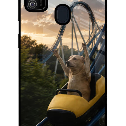 Rollercoaster Dog Samsung M21 2020 Glass Case