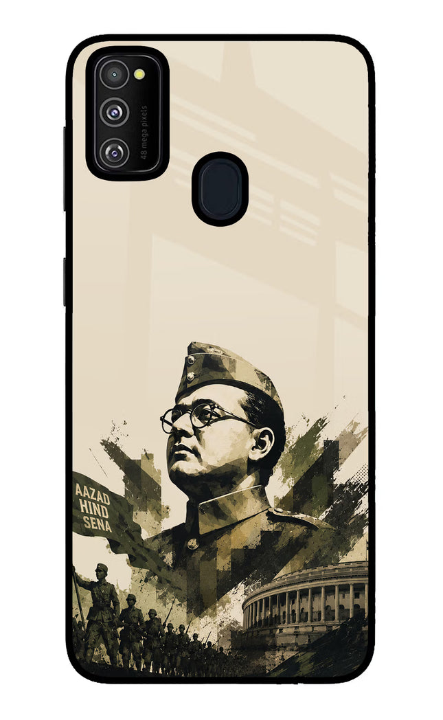 Netaji Rising Samsung M21 2020 Glass Case Back Cover by Casekaro