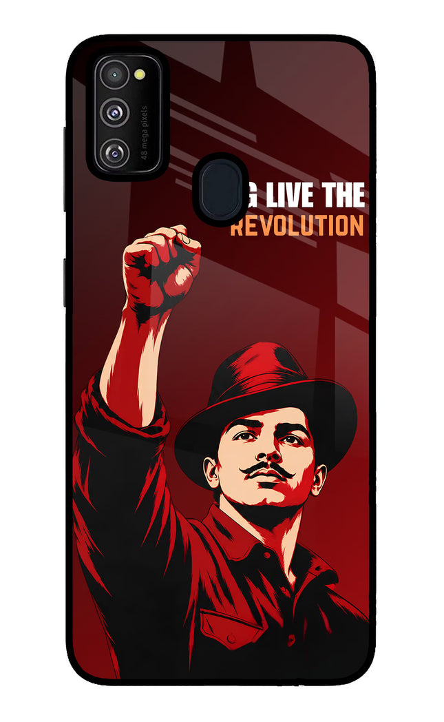 Bhagat Singh Revolution Samsung M21 2020 Glass Case Back Cover by Casekaro
