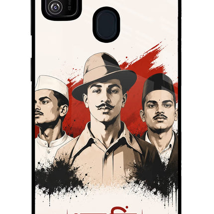 Bhagat Singh Trio Samsung M21 2020 Glass Case Back Cover by Casekaro