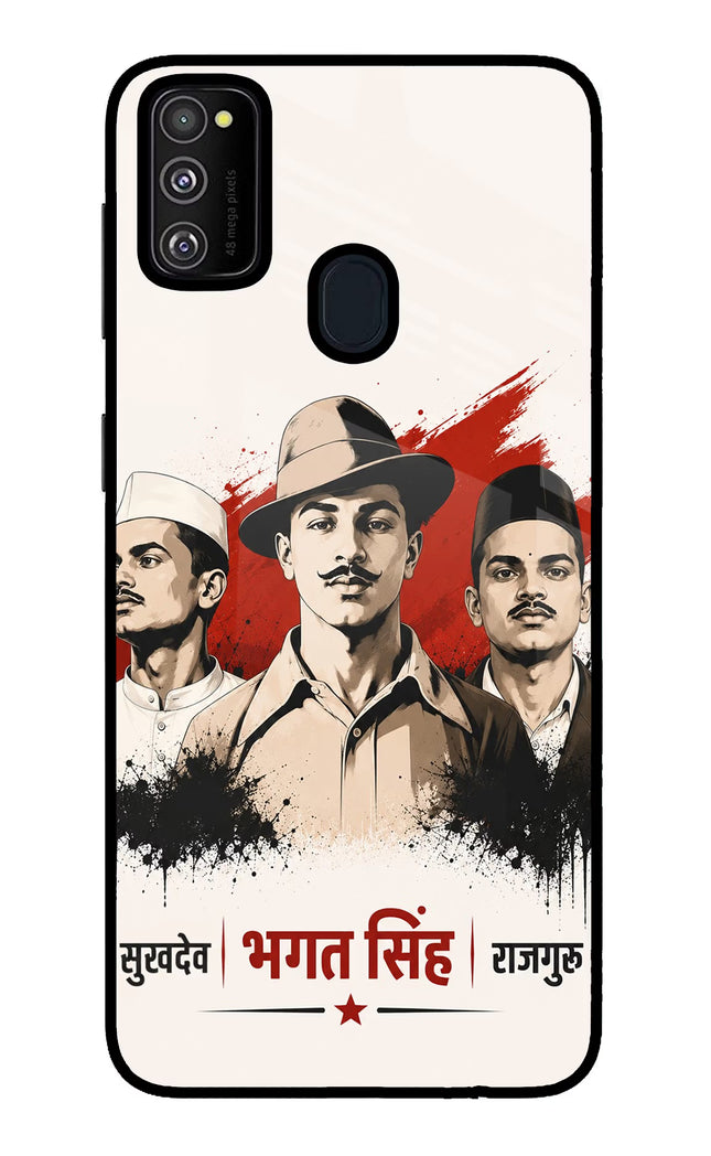 Bhagat Singh Trio Samsung M21 2020 Glass Case Back Cover by Casekaro