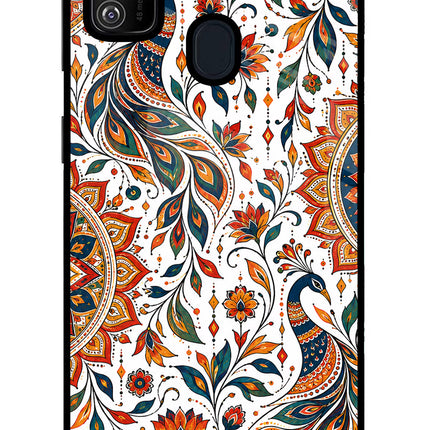 White Mayura Samsung M21 2020 Glass Case