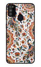 White Mayura Samsung M21 2020 Glass Case