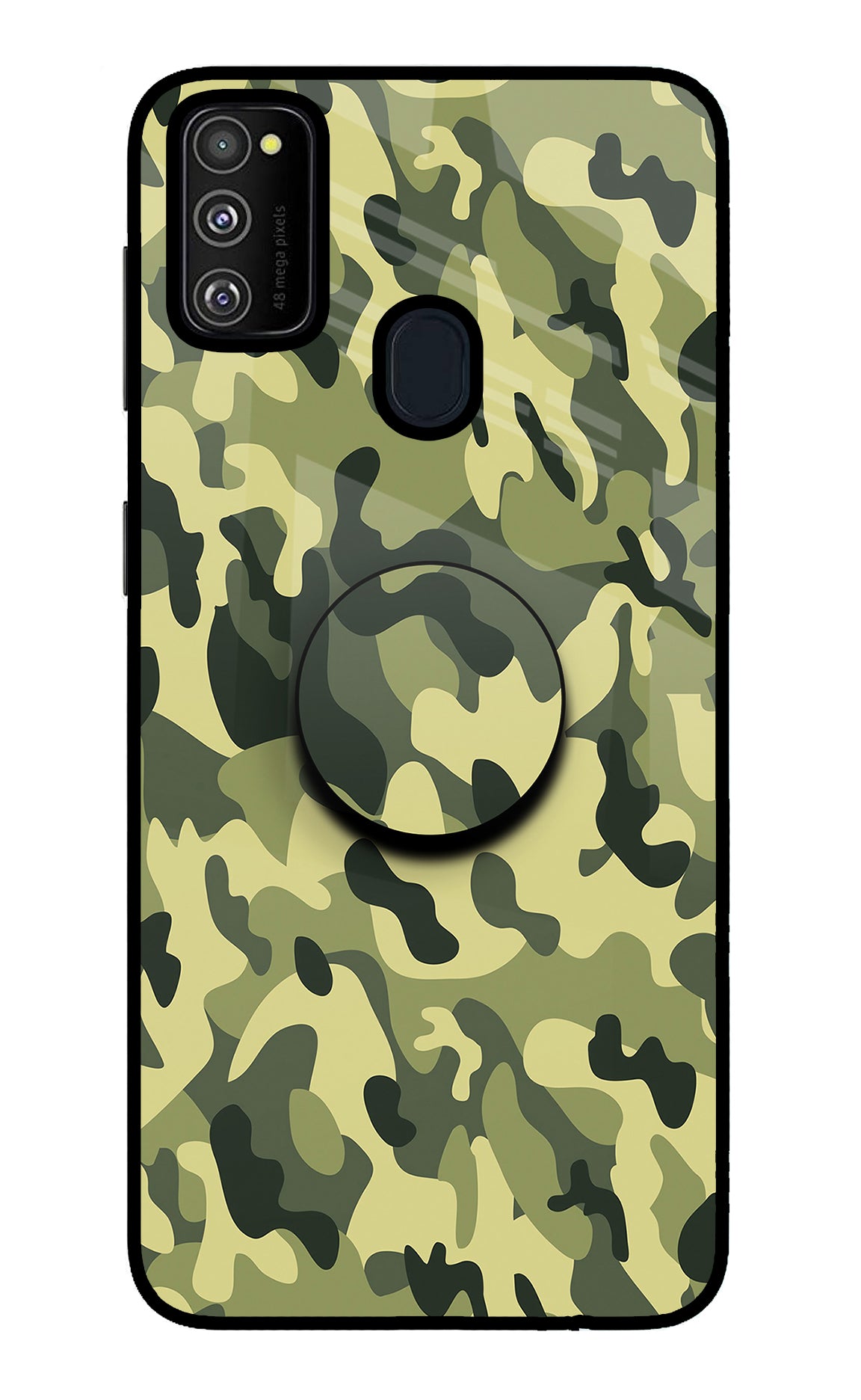 Camouflage Samsung M21 2020 Glass Case
