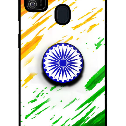 Indian Flag Ashoka Chakra Samsung M21 2020 Pop Case by Casekaro