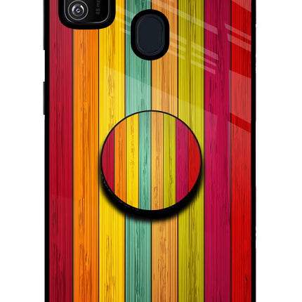Multicolor Wooden Samsung M21 2020 Pop Case by Casekaro
