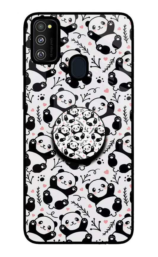 Cute Panda Samsung M21 2020 Glass Case