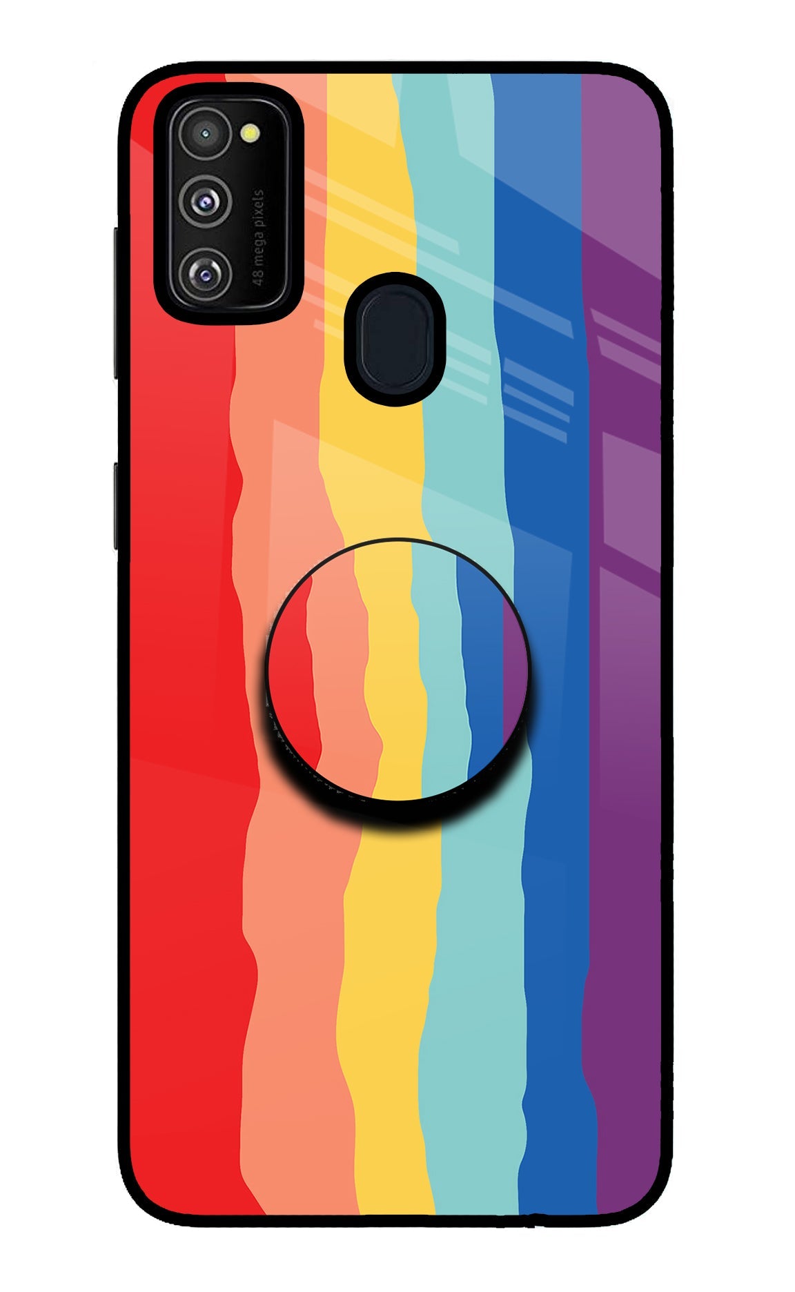 Rainbow Samsung M21 2020 Glass Case