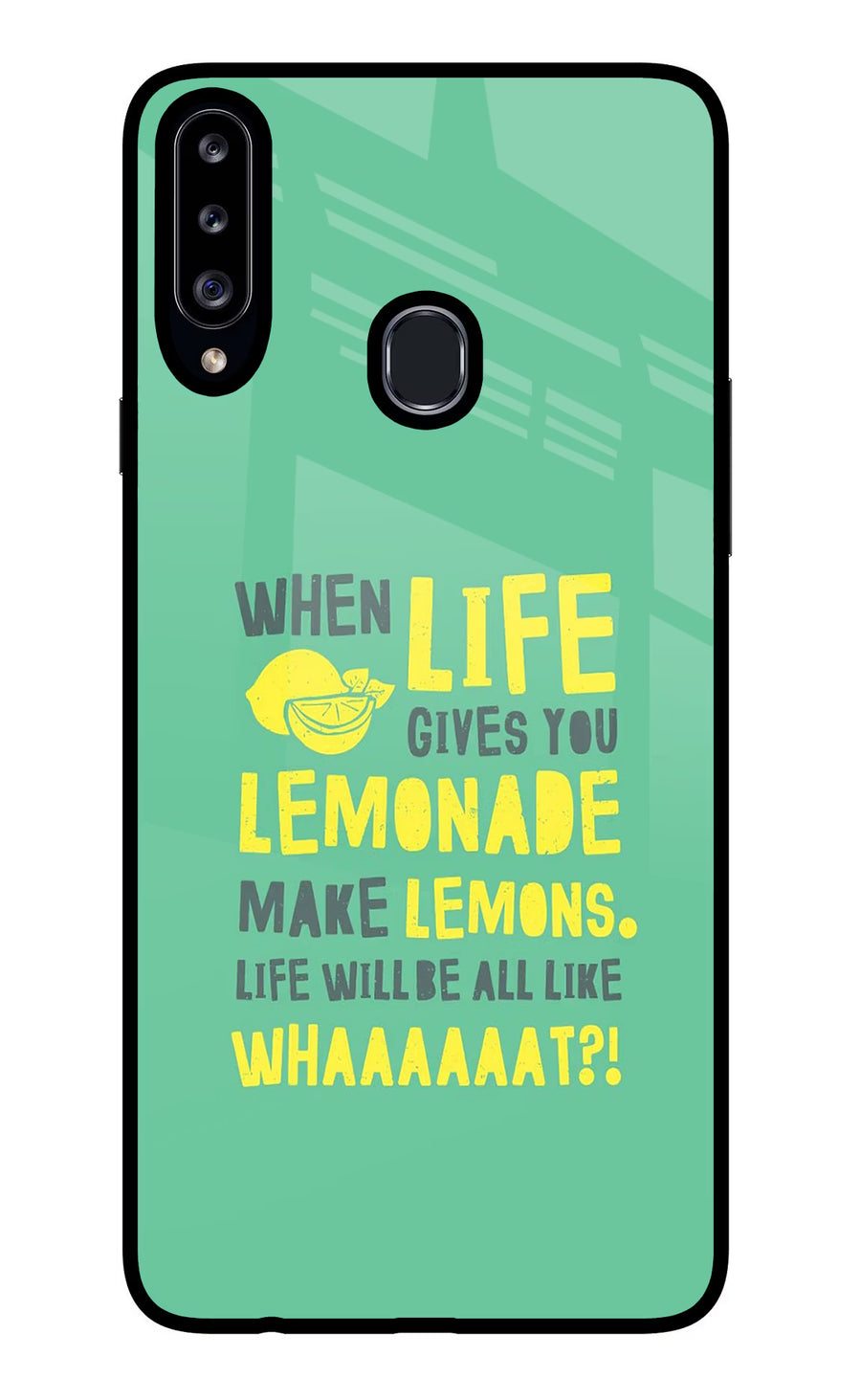 Quote Samsung A20s Back Cover, Glass case