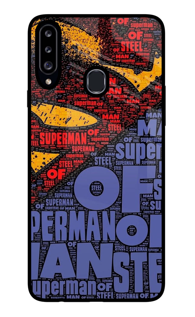 Superman Samsung A20s Glass Case Back Cover by Casekaro