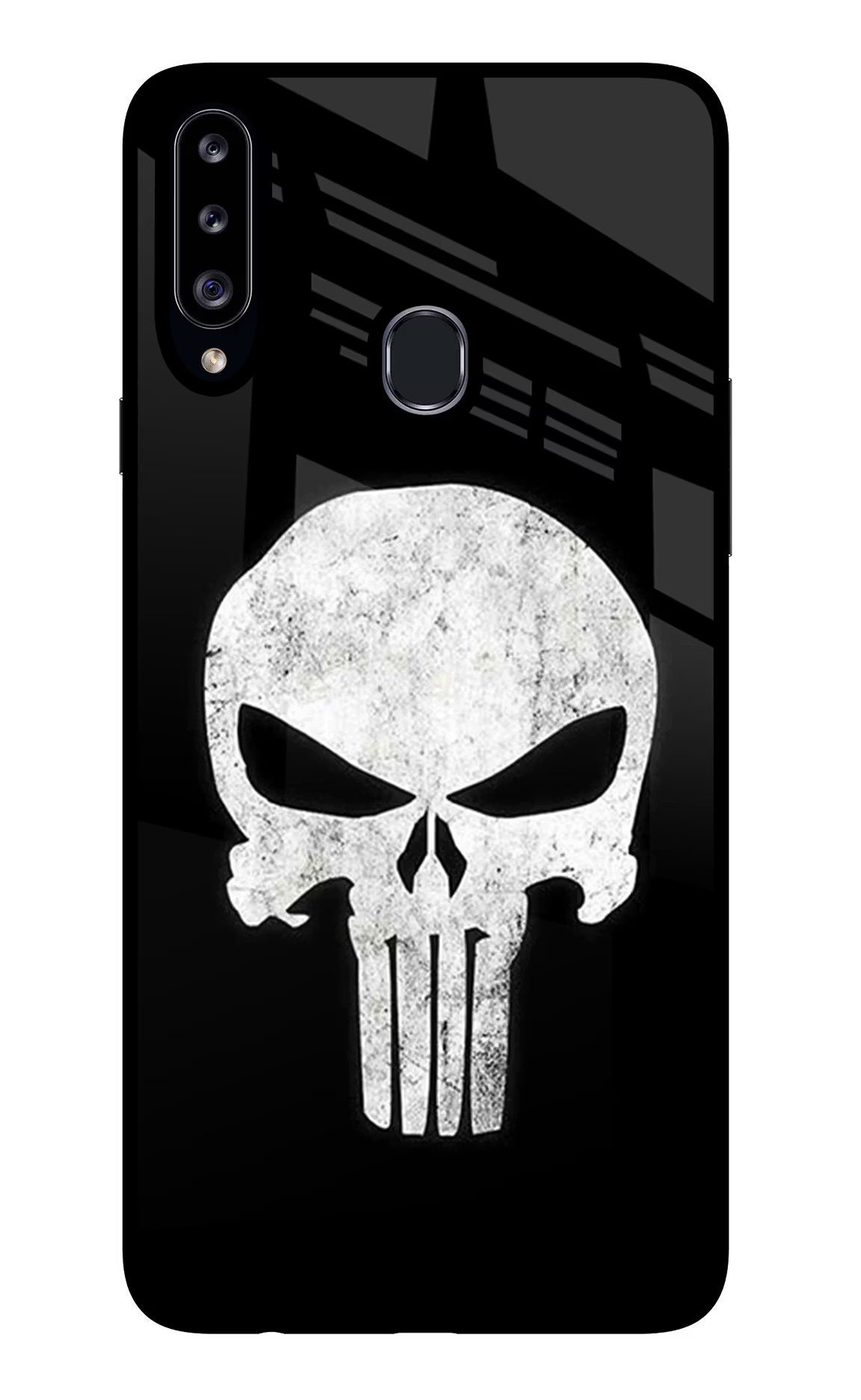 Punisher Skull Samsung A20s Glass Case Back Cover by Casekaro
