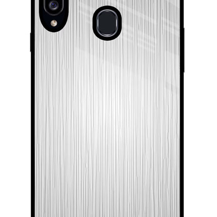 Wooden Grey Texture Samsung A20s Glass Case Back Cover by Casekaro