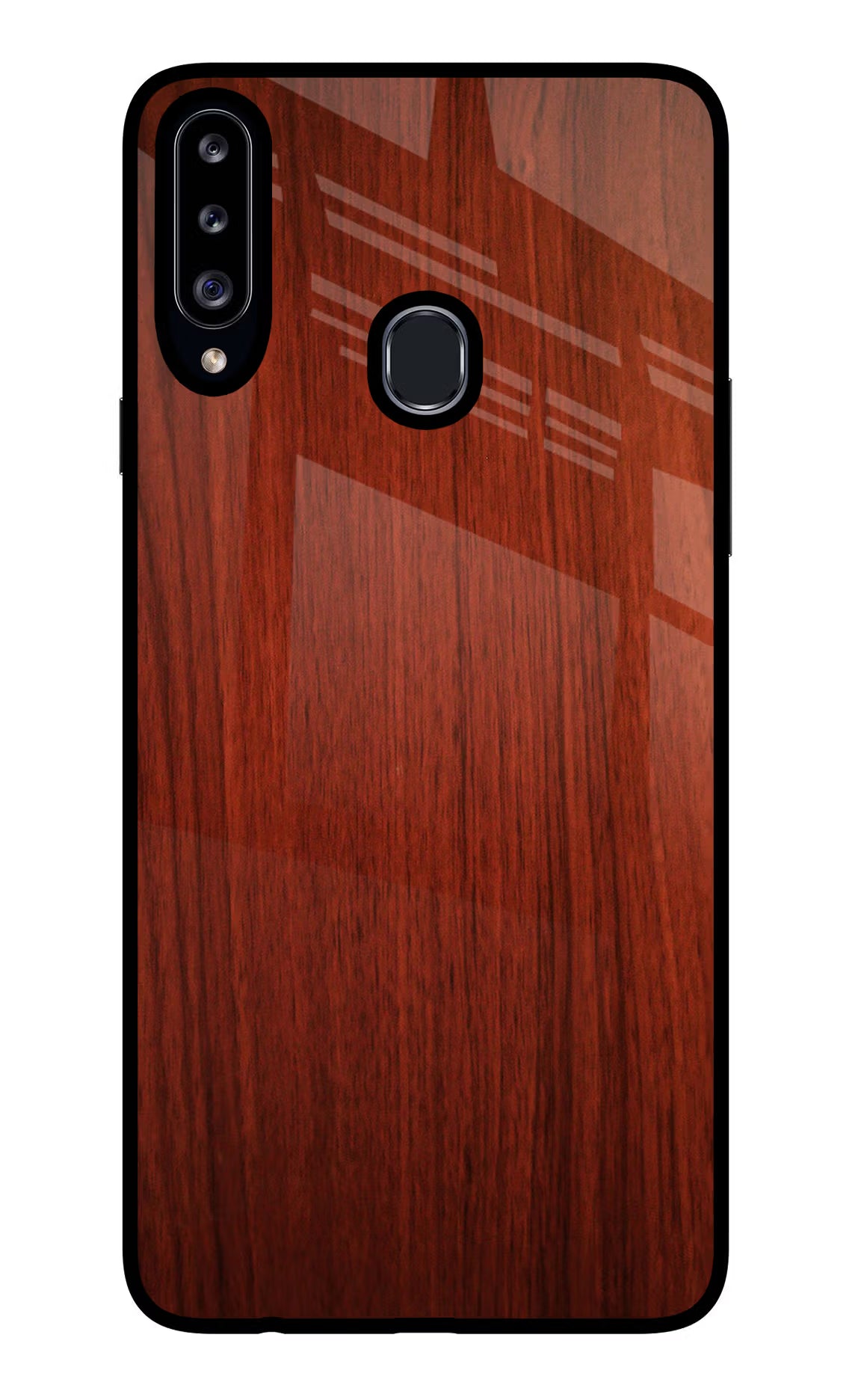 Wooden Plain Pattern Samsung A20s Glass Case