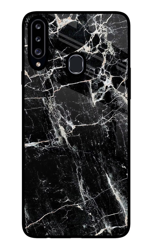 Black Marble Texture Samsung A20s Glass Case