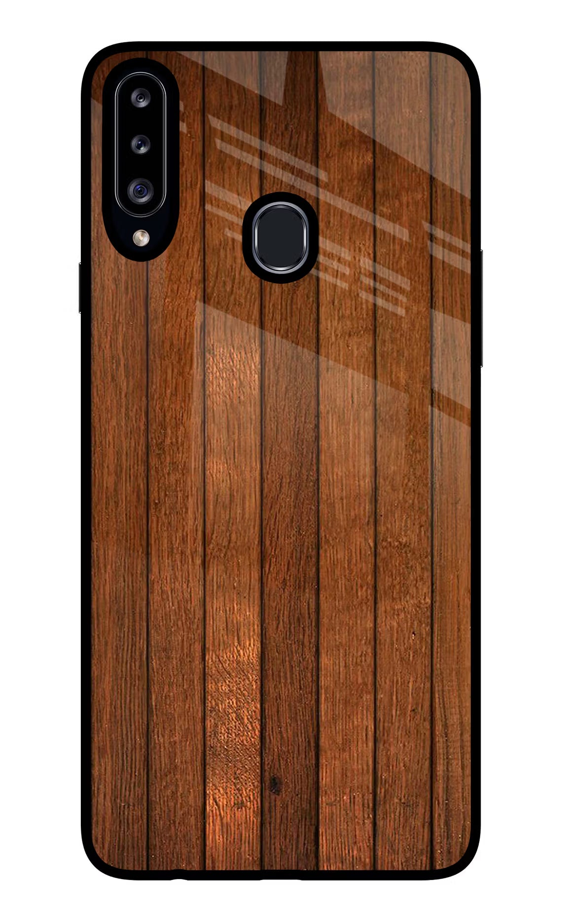 Wooden Artwork Bands Samsung A20s Glass Case
