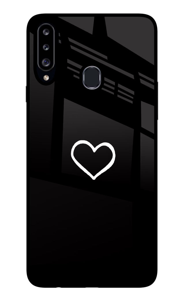 Heart Samsung A20s Glass Case Back Cover by Casekaro