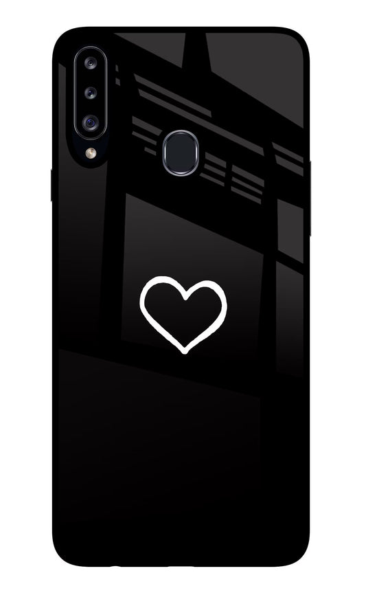 Heart Samsung A20s Glass Case