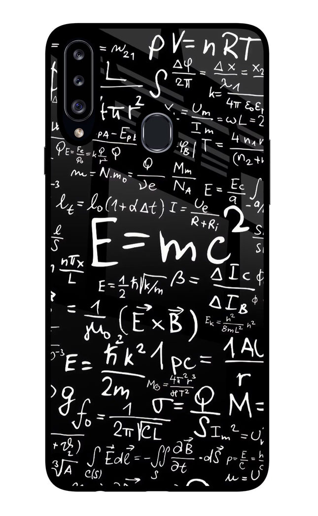 Physics Formula Samsung A20s Glass Case Back Cover by Casekaro