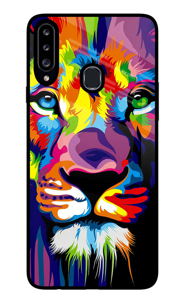Lion Samsung A20s Glass Case Back Cover by Casekaro