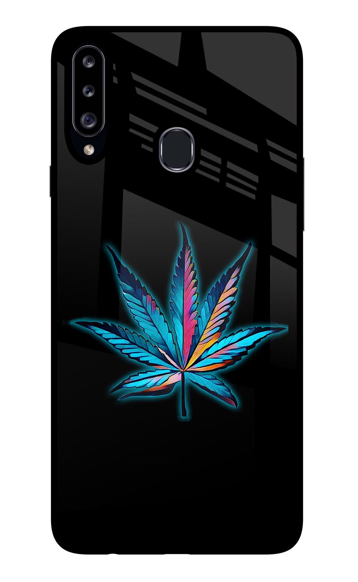 Weed Samsung A20s Glass Case Back Cover by Casekaro