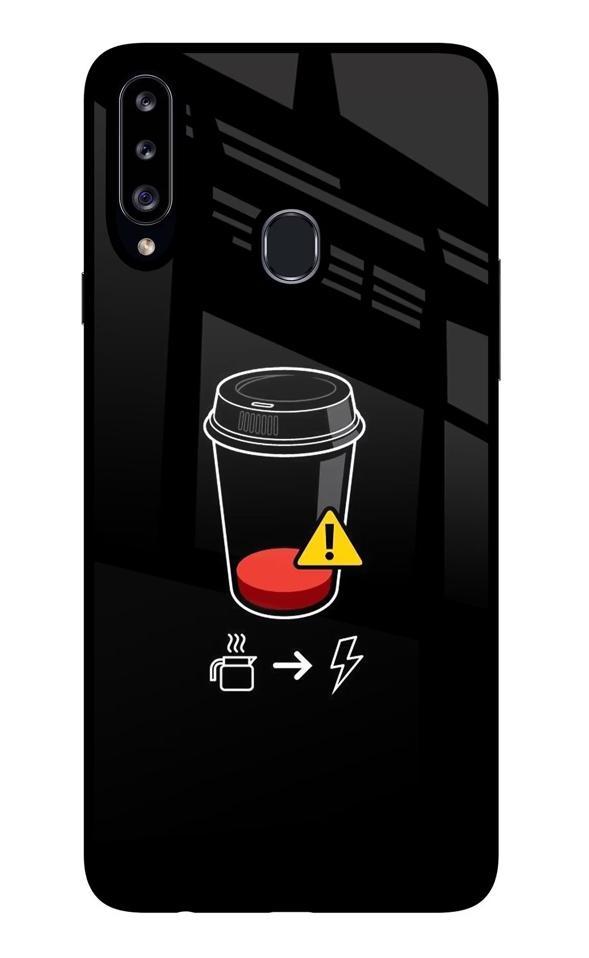 Coffee Samsung A20s Glass Case Back Cover by Casekaro