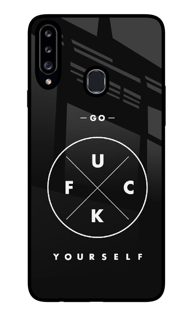 Go Fuck Yourself Samsung A20s Glass Case Back Cover by Casekaro