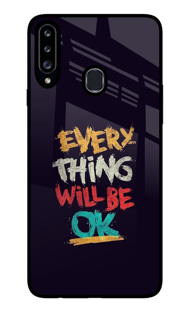 Everything Will Be Ok Samsung A20s Glass Case Back Cover by Casekaro