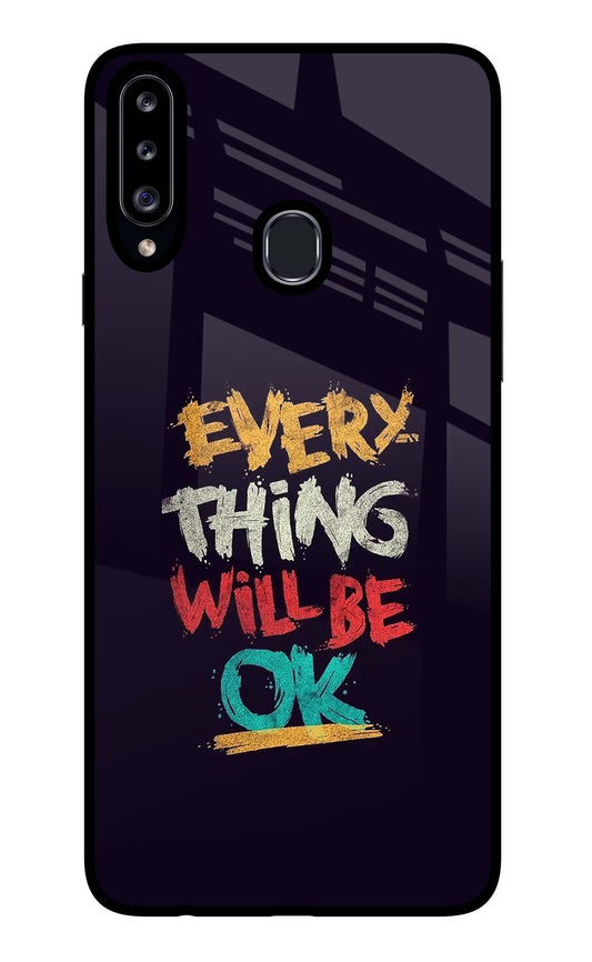 Everything Will Be Ok Samsung A20s Glass Case