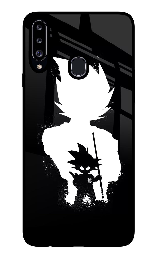 Goku Shadow Samsung A20s Glass Case Back Cover by Casekaro