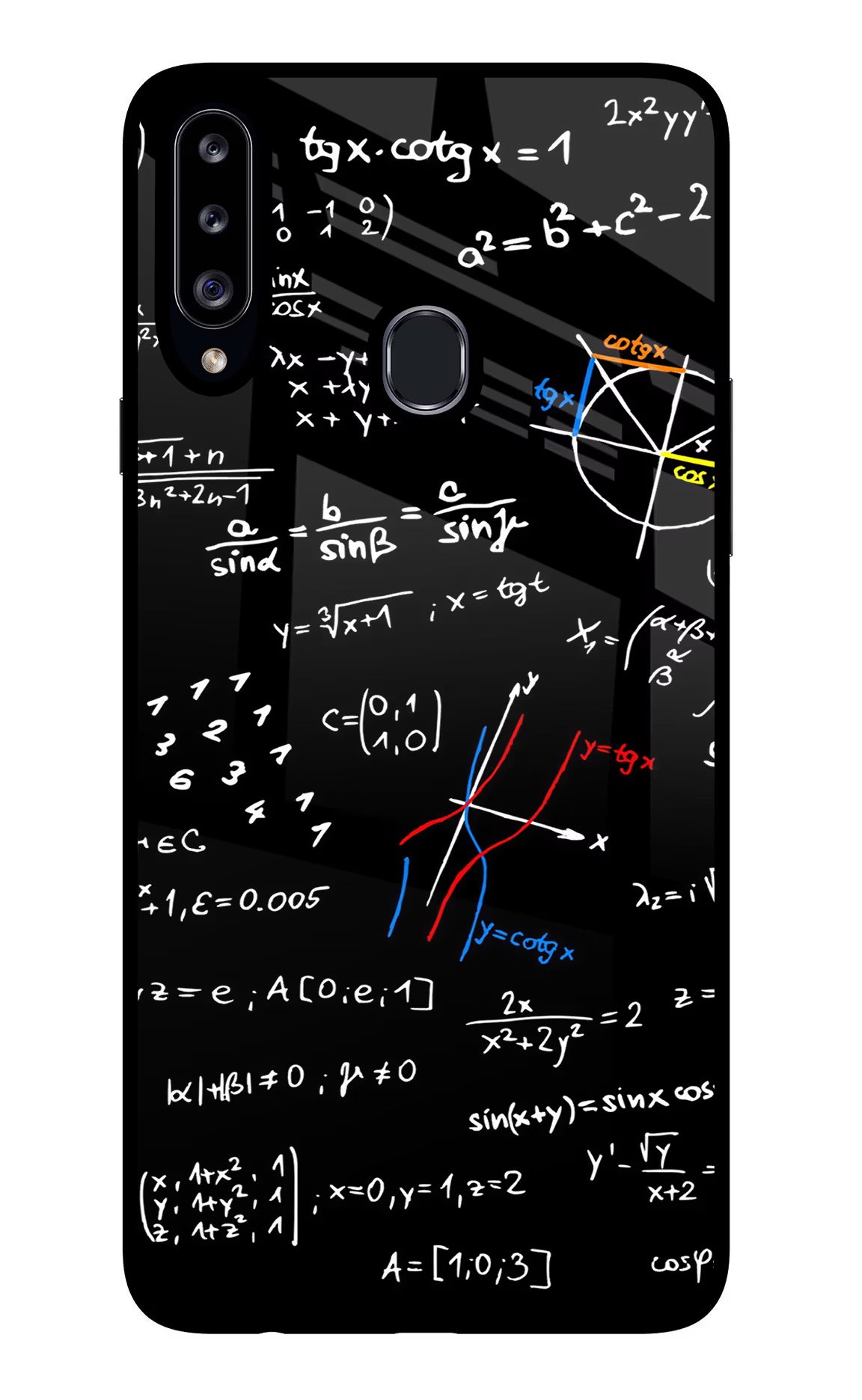 Mathematics Formula Samsung A20s Glass Case Back Cover by Casekaro