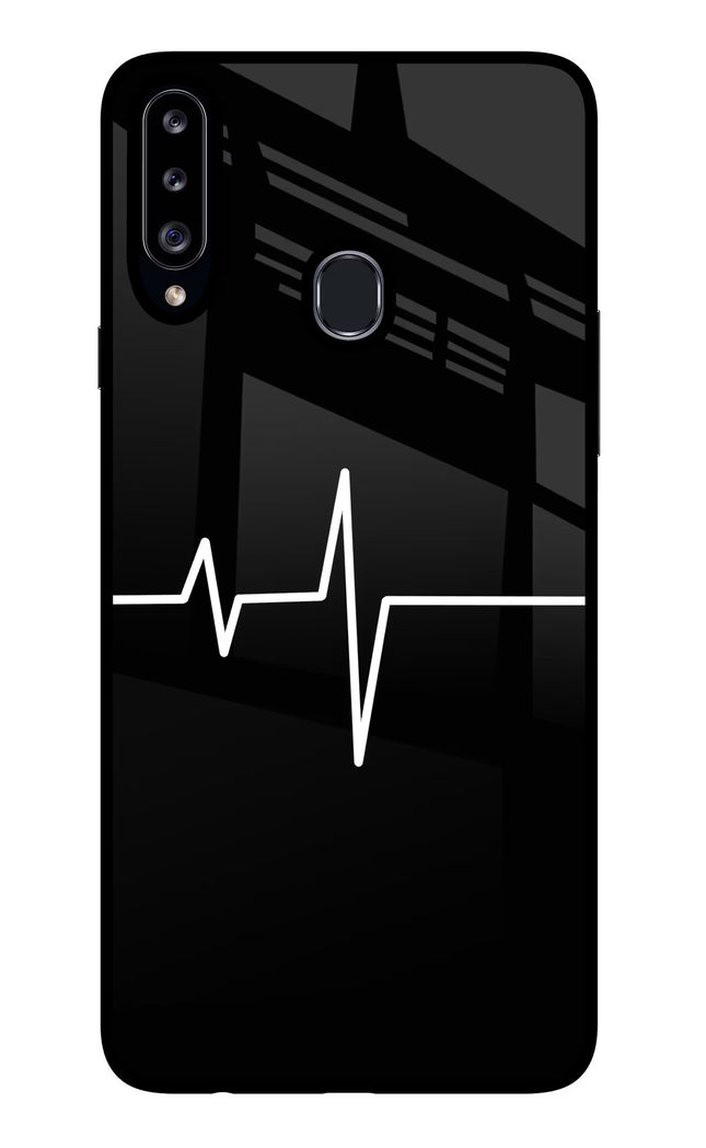 Heart Beats Samsung A20s Glass Case Back Cover by Casekaro