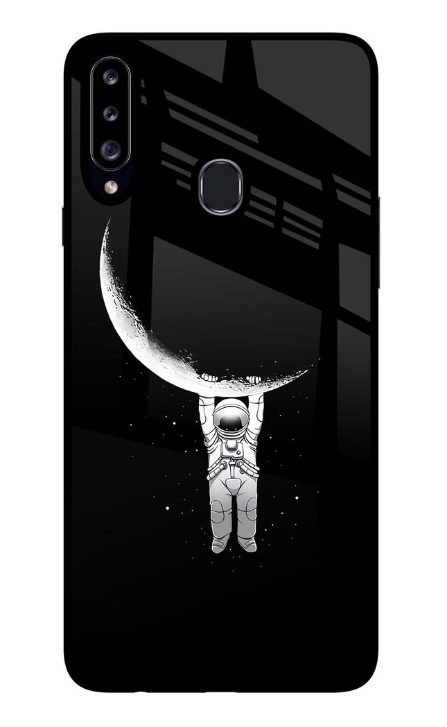 Moon Space Samsung A20s Glass Case Back Cover by Casekaro