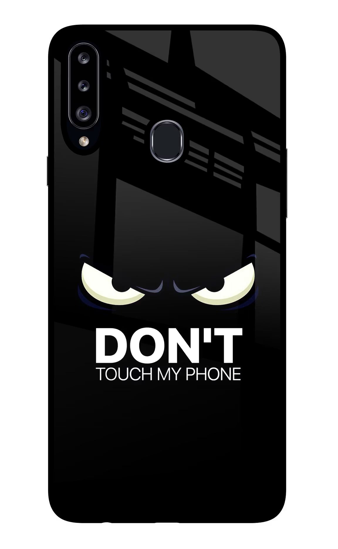 Don'T Touch My Phone Samsung A20s Glass Case Back Cover by Casekaro