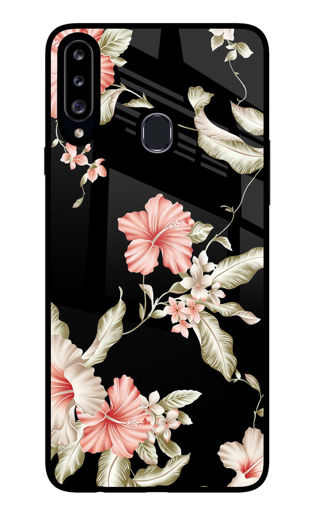 Flowers Samsung A20s Glass Case Back Cover by Casekaro