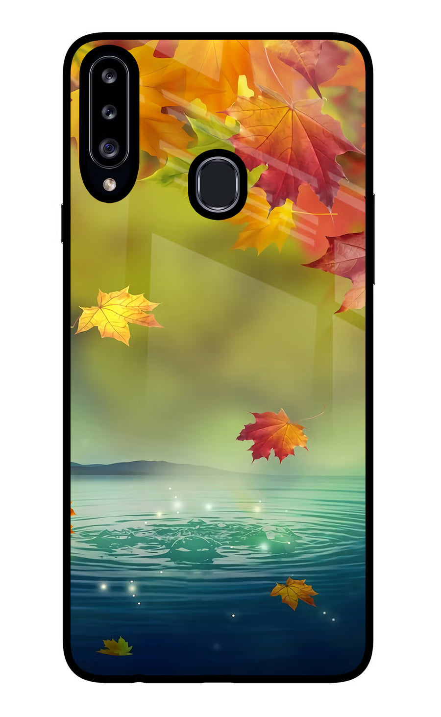 Flowers Samsung A20s Back Cover, Glass case