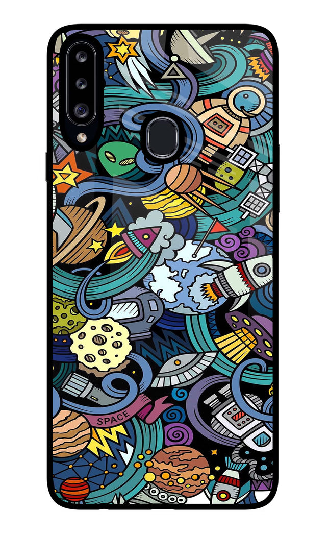 Space Abstract Samsung A20s Glass Case Back Cover by Casekaro