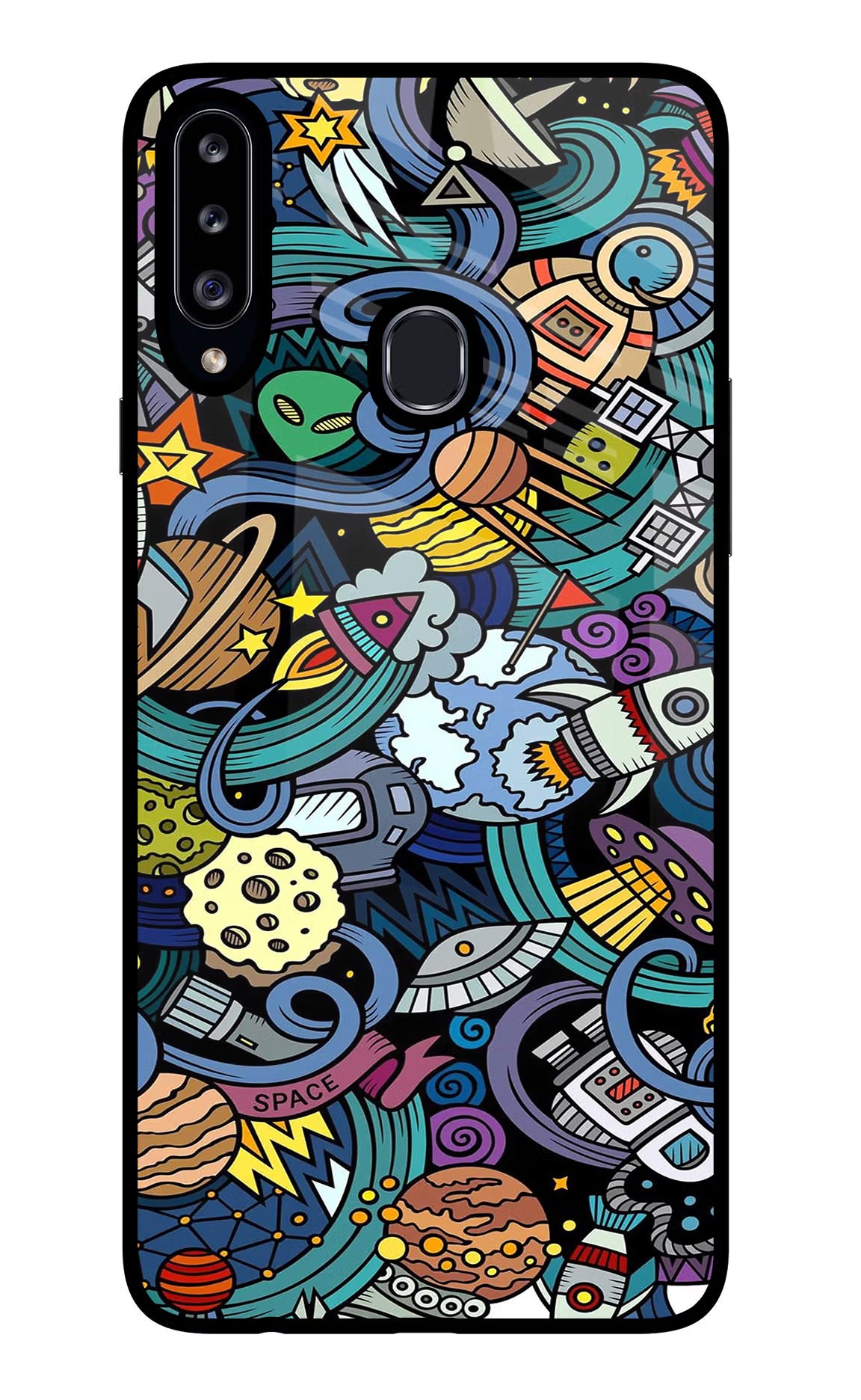 Space Abstract Samsung A20s Glass Case