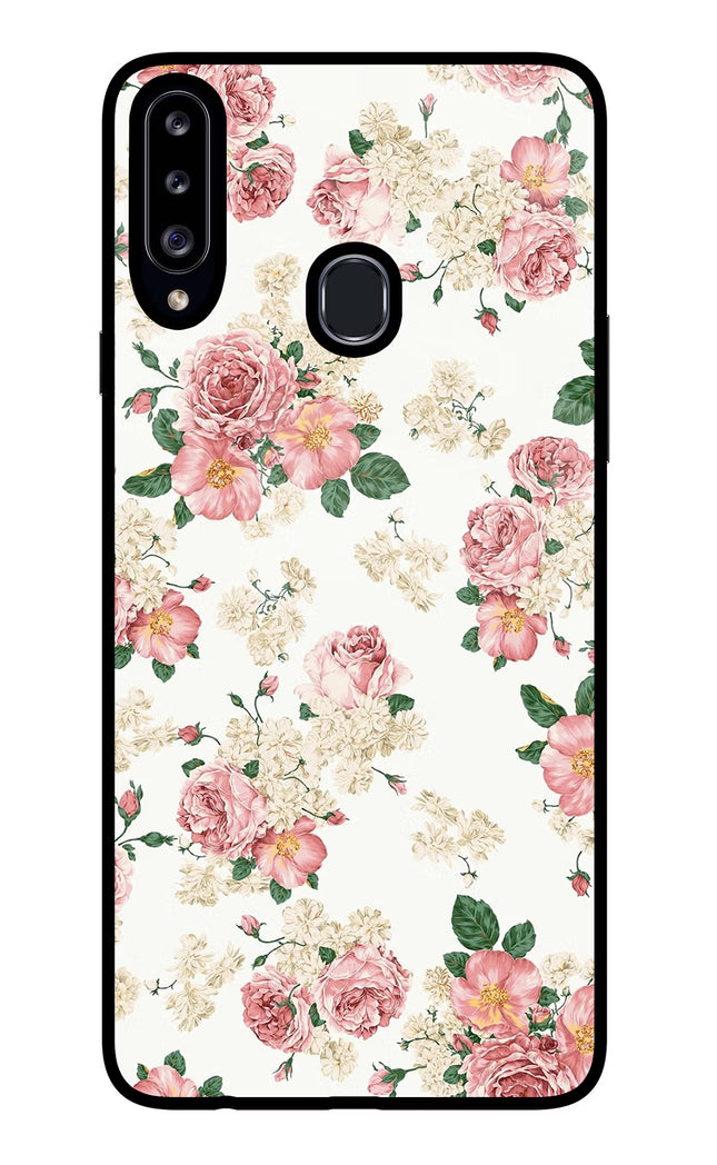 Flowers Samsung A20s Glass Case Back Cover by Casekaro