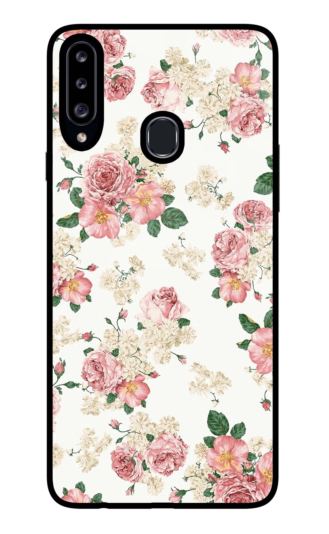 Flowers Samsung A20s Glass Case