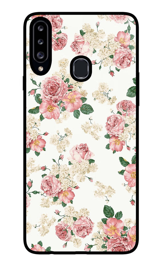 Flowers Samsung A20s Glass Case