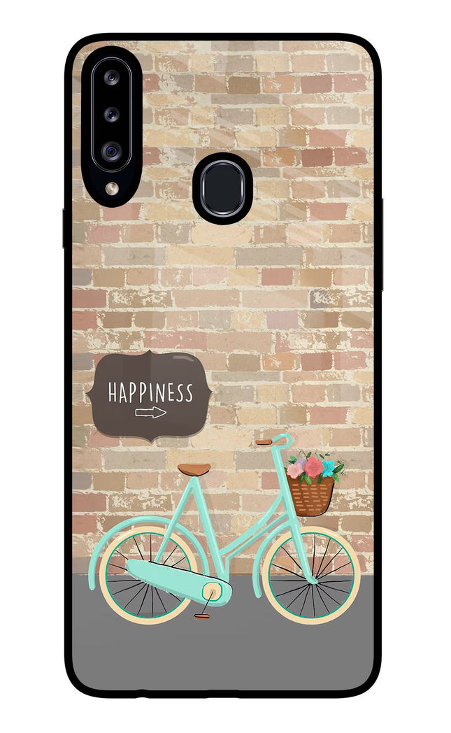 Happiness Artwork Samsung A20s Glass Case Back Cover by Casekaro