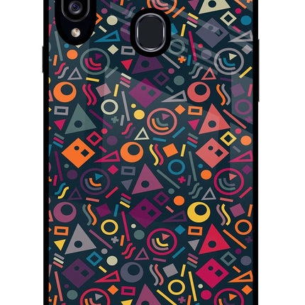 Geometric Abstract Samsung A20s Glass Case Back Cover by Casekaro