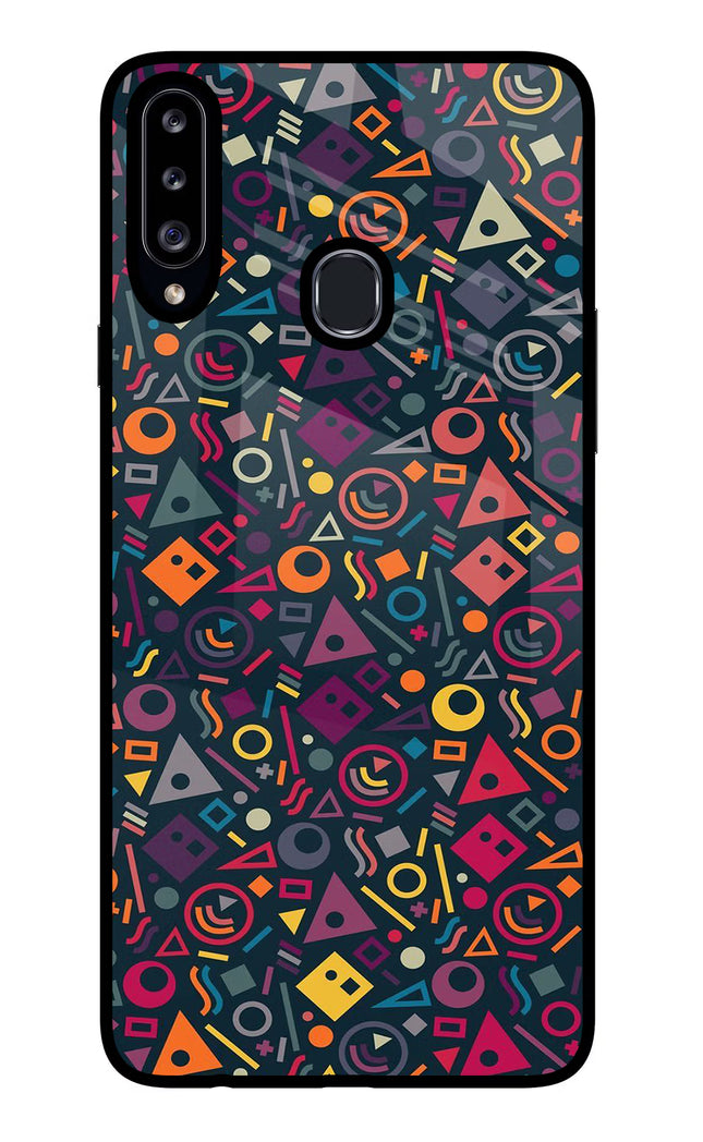 Geometric Abstract Samsung A20s Glass Case Back Cover by Casekaro