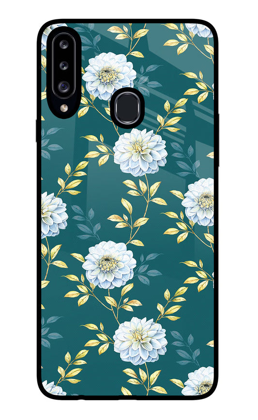 Flowers Samsung A20s Glass Case