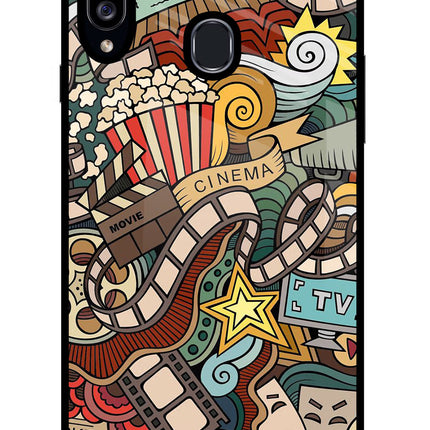Cinema Abstract Samsung A20s Glass Case Back Cover by Casekaro