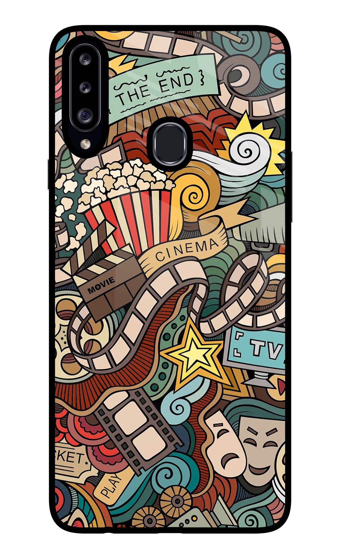 Cinema Abstract Samsung A20s Glass Case Back Cover by Casekaro