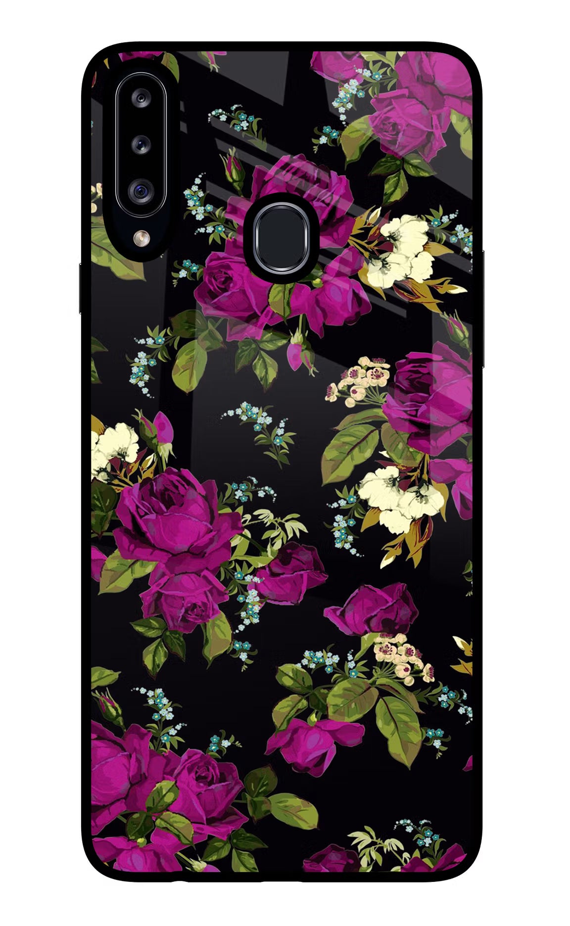Flowers Samsung A20s Glass Case Back Cover by Casekaro