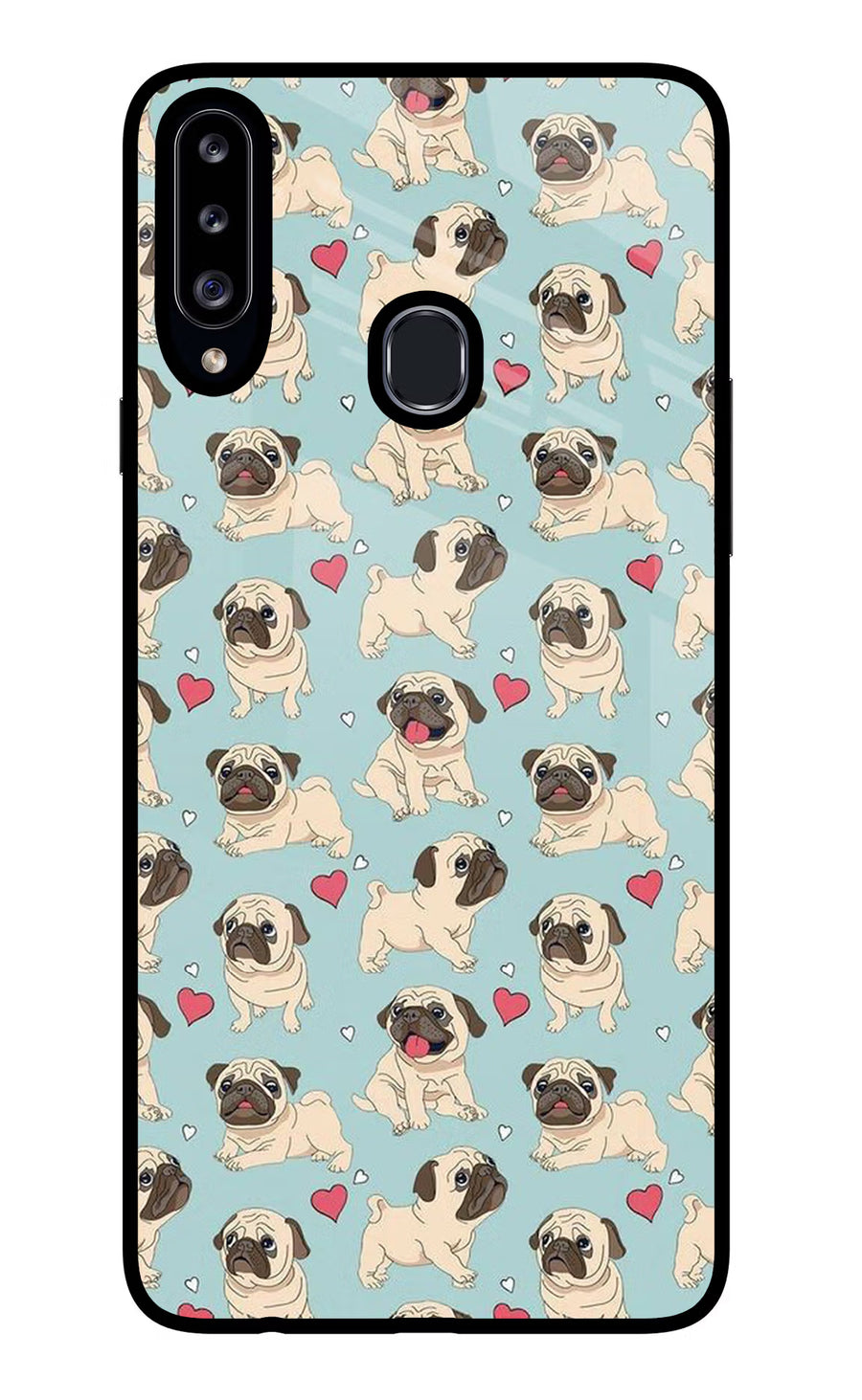 Pug Dog Samsung A20s Back Cover, Glass case